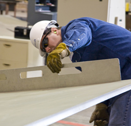 Custom sweep used to check formed dimensions of steel